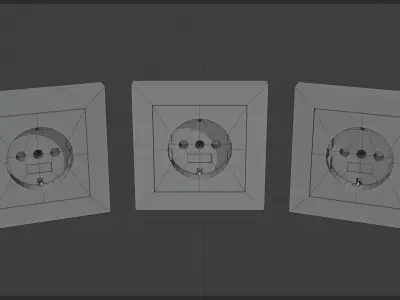 Plug Socket Europe Low-poly 3D model