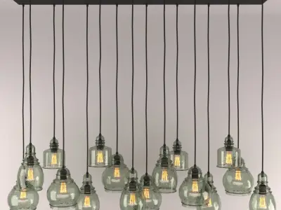 PAXTON GLASS 16-LIGHT PENDANT 3D model