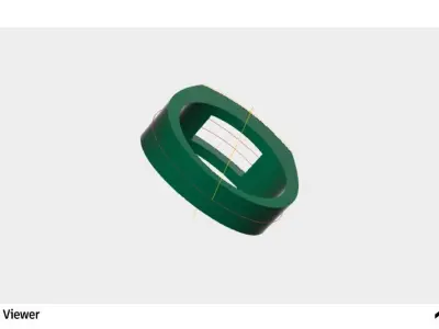 Men Ring with a Baguette Cut Center Stone 3D print model