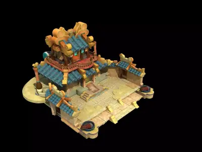 Cartoon Fantasy Architecture 3D model