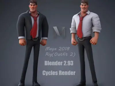 Boss Rig Outfit 2 Low-poly 3D model