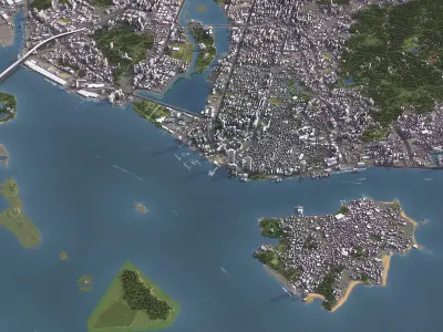 Xiamen - 3D City Model Low-poly 3D model