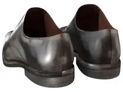 Men Classic Shiny Oxford Shoes Low-poly 3D model