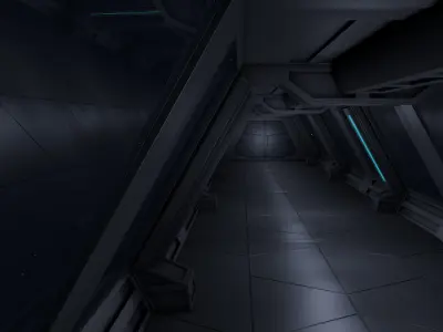 Sci fi Corridor Low-poly 3D model get