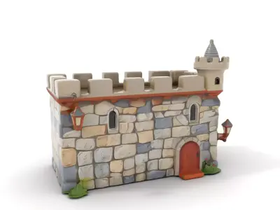 Medieval Stone Fortress model pack Low-poly 3D model purchase