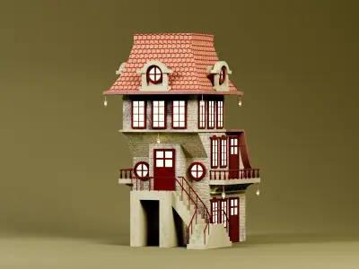 Cartoon house  3D model
