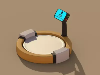 Sci-Fi Elevator Floor Indicator Low-poly 3D model