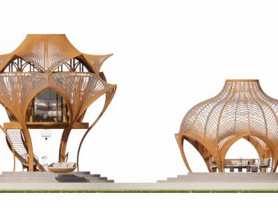  Bamboo House Design 3D model