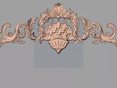 Door decorative flower 3D STL model used for CNC router E014 3D model