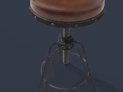 Industrial bar stool Free 3D model