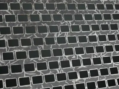 Metal Walkway Perforated Holes Frame PBR Seamless Texture