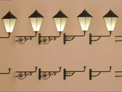 Vintage street lamps Free 3D model