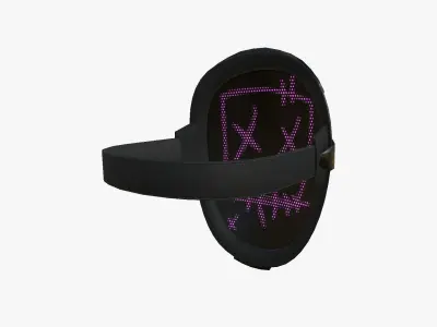 LED Screen Mask - A07 Face C - Character Design Low-poly 3D model