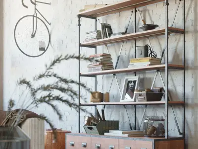 Industrial Living Interior scene 3D model