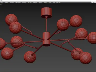 DALLAS CHANDELIER Low-poly 3D model