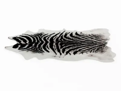 Zebra Black And White Rug 3D model