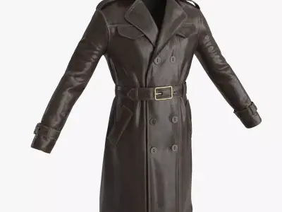 Leather Coat Low-poly 3D model
