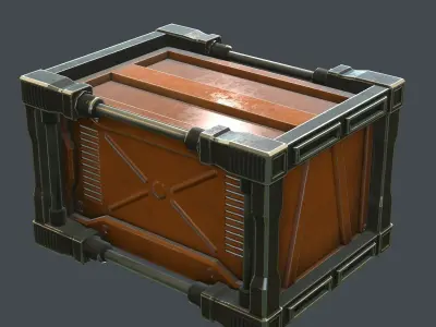 Scifi Crate for Games Low-poly 3D model