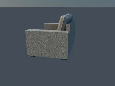 Armchair lounge chair Low-poly 3D model