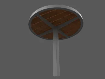 Park table Low-poly 3D model