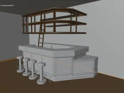 Bar counter or living room 3D model