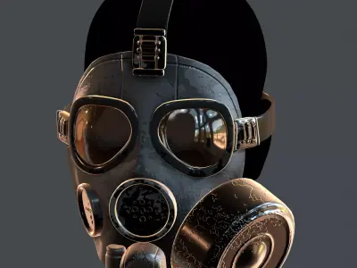 Gas mask helmet 3d model scifi Low-poly  Low-poly 3D model 179