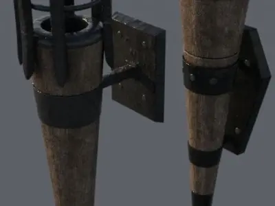torchs old medieval Low-poly 3D model