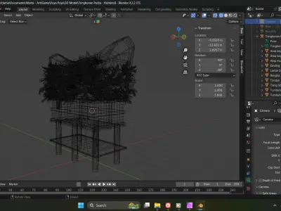 Indonesia Torajan Tribe Traditional Rice Barn House  Low-poly 3D model