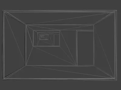 GummaUmma empty hallway with door Free low-poly 3D model