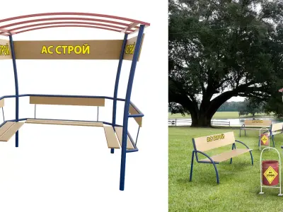 3D Park pavilion 3D model