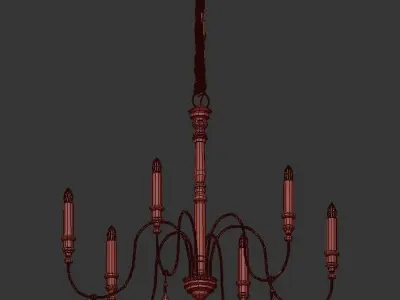 Poppy gold chandelier 3D model