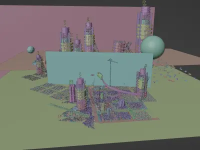 Blender Mega city project 3D model