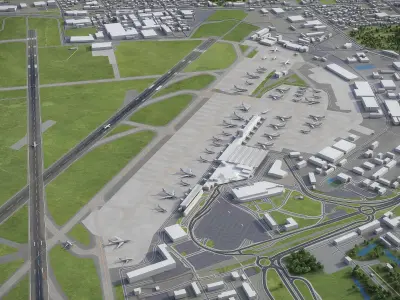 Warsaw - Chopin Airport - WAW Low-poly 3D model