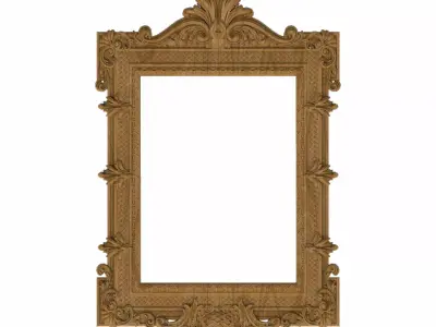 Carved picture frame STL 3D model