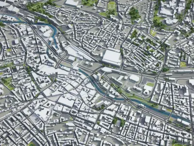 Wuppertal  Low-poly 3D model