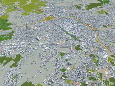 Treviso Province of Treviso Italy 20km Low-poly 3D model