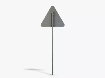 Uneven Road Sign Low-poly 3D model