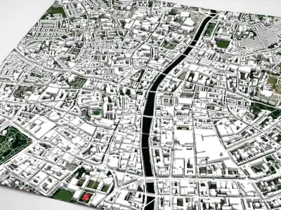 Cityscape Dublin Ireland 3D model