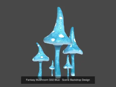 10 Fantasy Mushroom G Collection - Scene Backdrop Design 3D Model Pack
