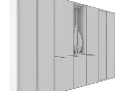Shelf 3d Model wine cabinet with glass doors 3D model