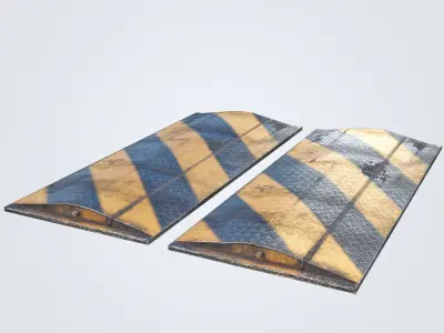 Traffic Speed Bump Low-poly 3D model