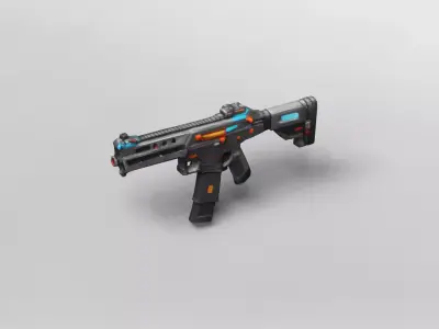 Futuristic Tactical Submachine Gun 3D Model 3D model