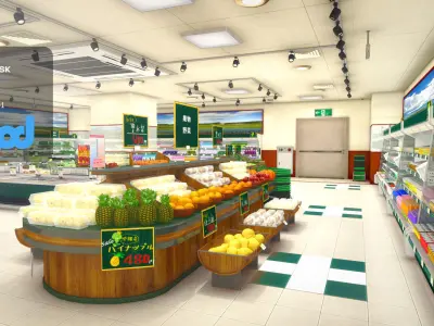 Japanese Supermarket 3D model