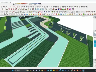 Sports area park 3d model 3D model