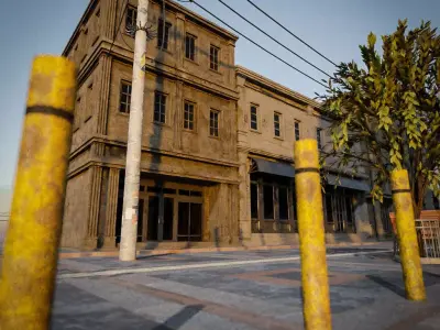 OLD RETRO CLASSICAL BUILDING 1 Low-poly 3D model