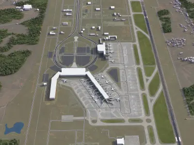 Nanchang - 3D Airport Model Low-poly 3D model
