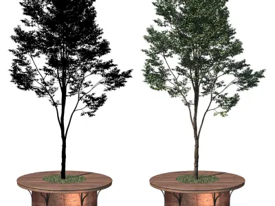 Barrel table Low-poly 3D model