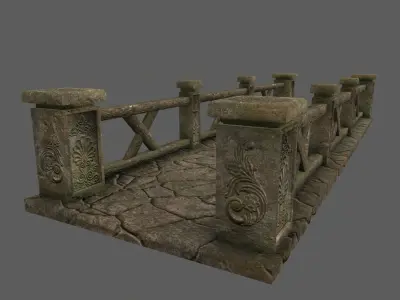 bridge 3 stone Low-poly 3D model