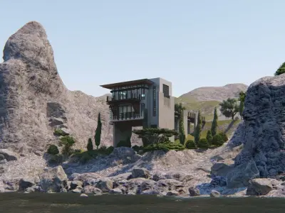 Casa Scene- Beach villa-modern house 3D model