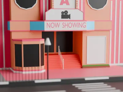 Cinema hall Free low-poly 3D model